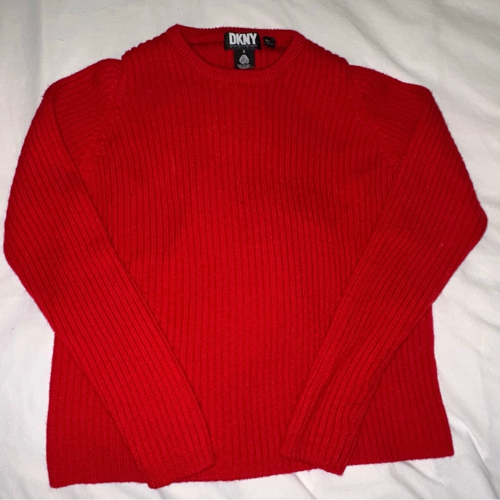 DKNY Bold Red Knit Top